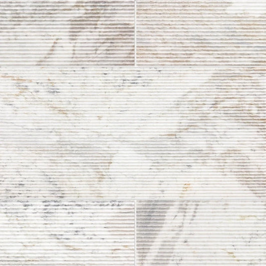 Artistic Tile Arabescato D'Oro Dimensional Marble Tile 12" X 24" Cable Stone