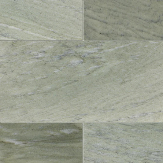 Green marble tiles with soft veining
