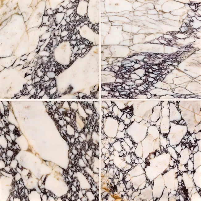 Four different patterns of marble or stone surface.