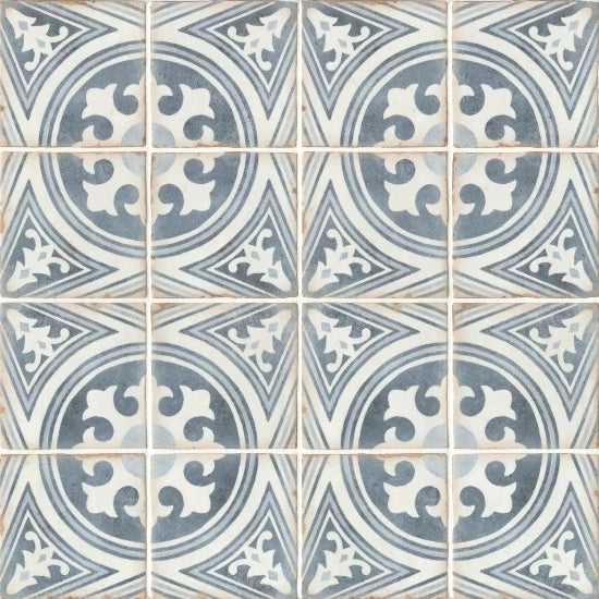 Portofino Deco A Matte Ceramic Tile 5" x 5"