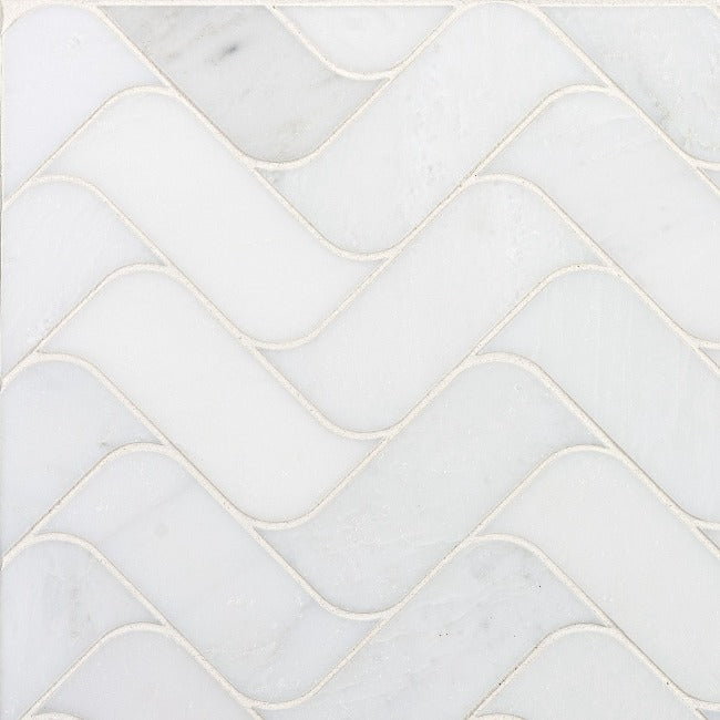 Ripple Asian Statuary Marble Mosaic