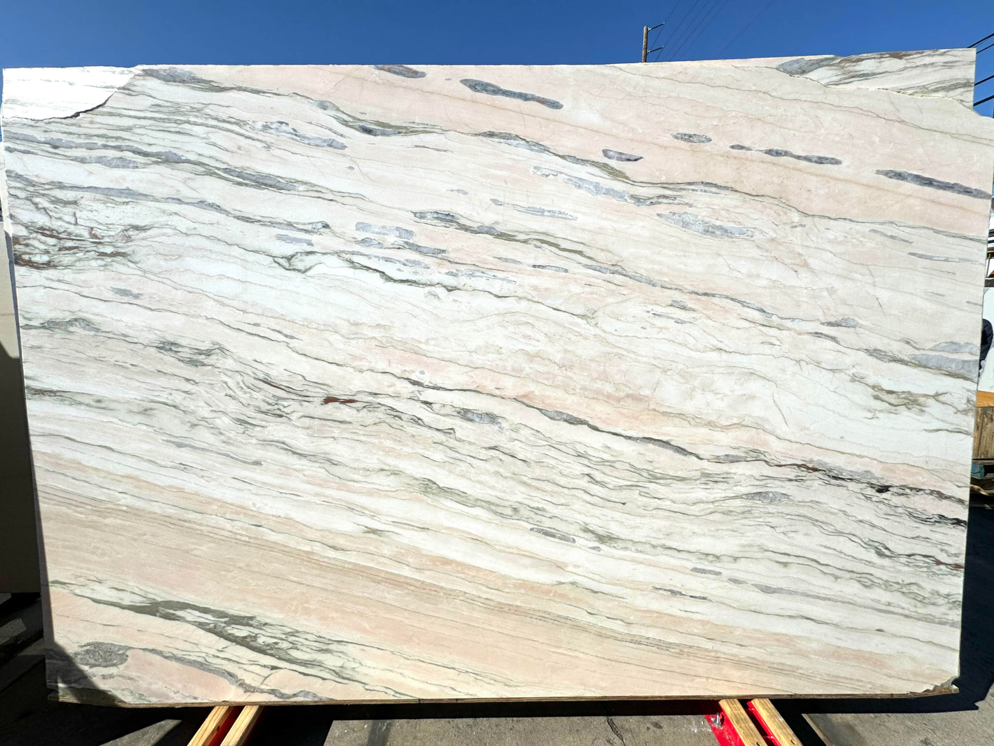Pink Marble in Los Angeles Slab Yard