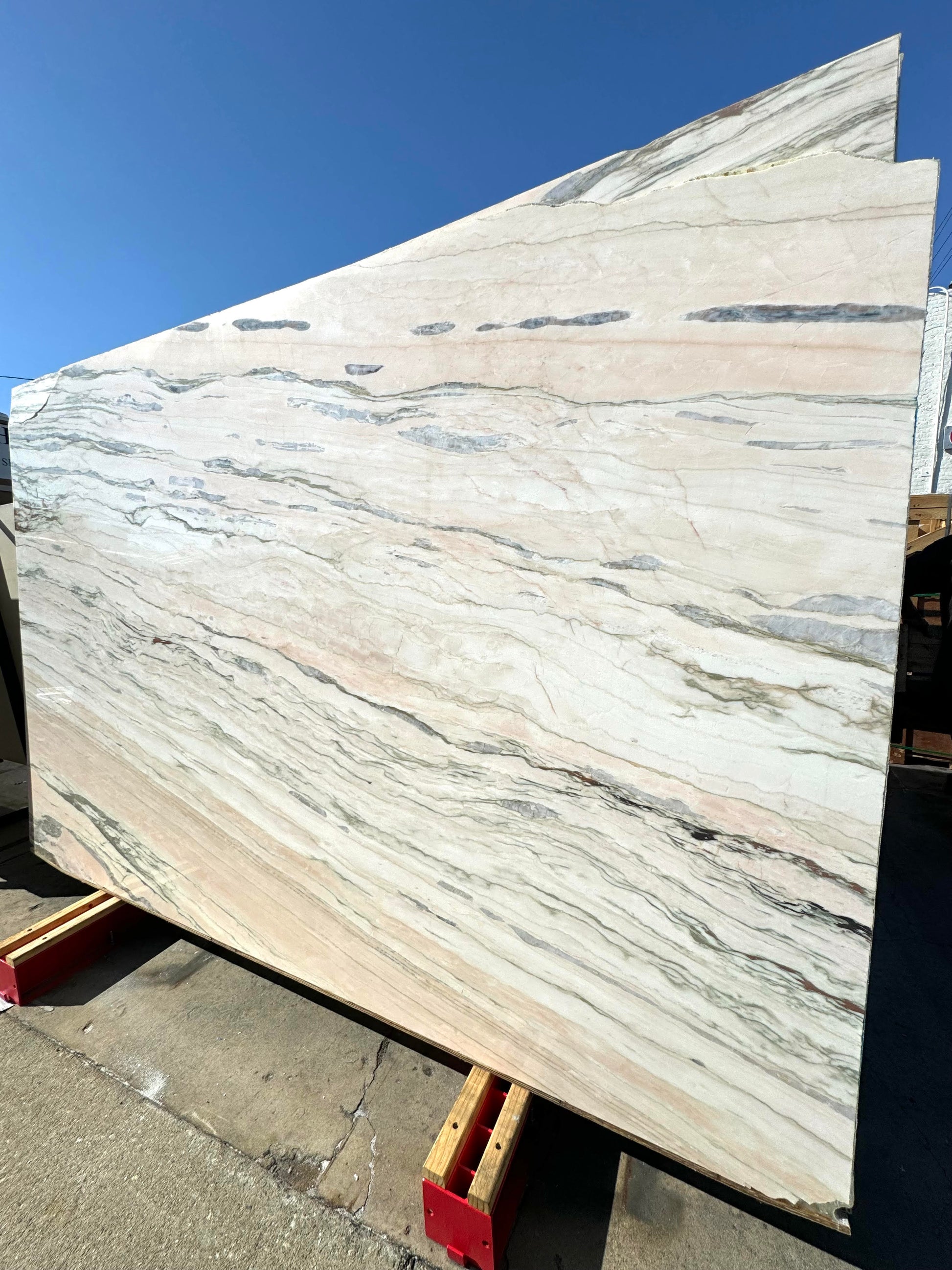 Pink Marble in Los Angeles Stone Yard