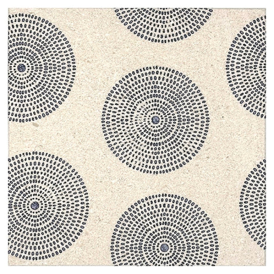 Rovelle in Indigo Fossil Limestone Tile 6" x 6"