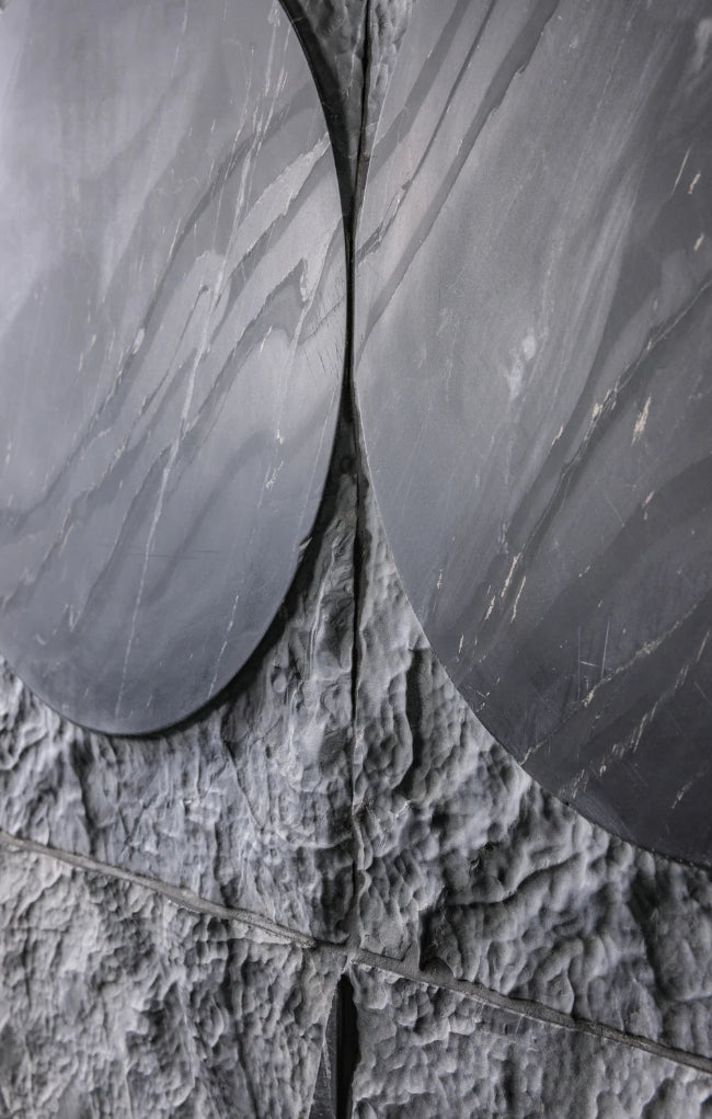 Artistic Tile Eclipse Black Wave Marble Dimensional Tile