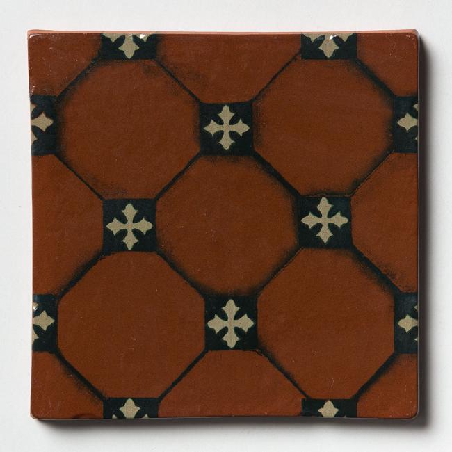 Selina Terracotta Glossy Tile in Rust Ember 6" x 6"