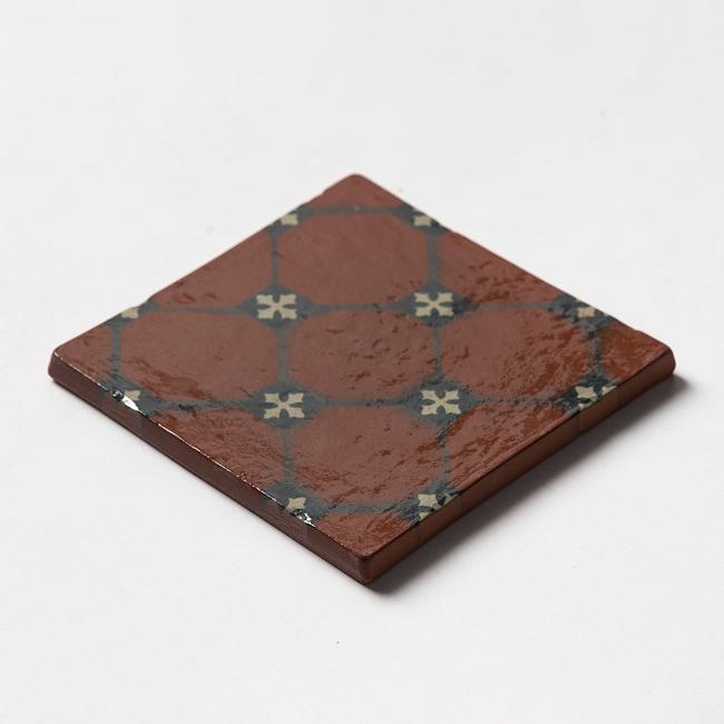 Selina Terracotta Glossy Tile in Rust Ember 6" x 6"