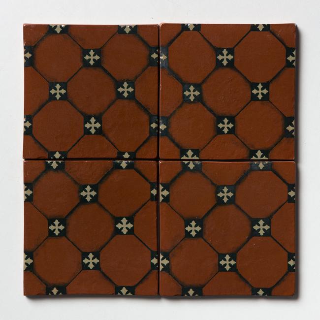 Selina Terracotta Glossy Tile in Rust Ember 6" x 6"