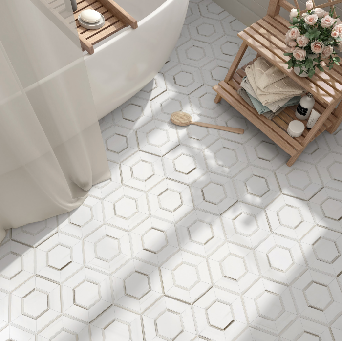 Multi Hexagon-A Marble Mosaic