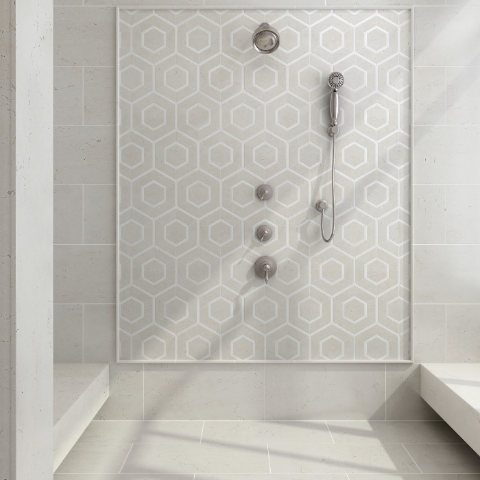 Multi Hexagon-B Marble Mosaic – Marble and Tile USA
