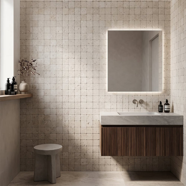 Ashford Limestone Tile in Shell 4" x 4"