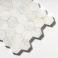 Snow White Honed Hexagon Marble Mosaic