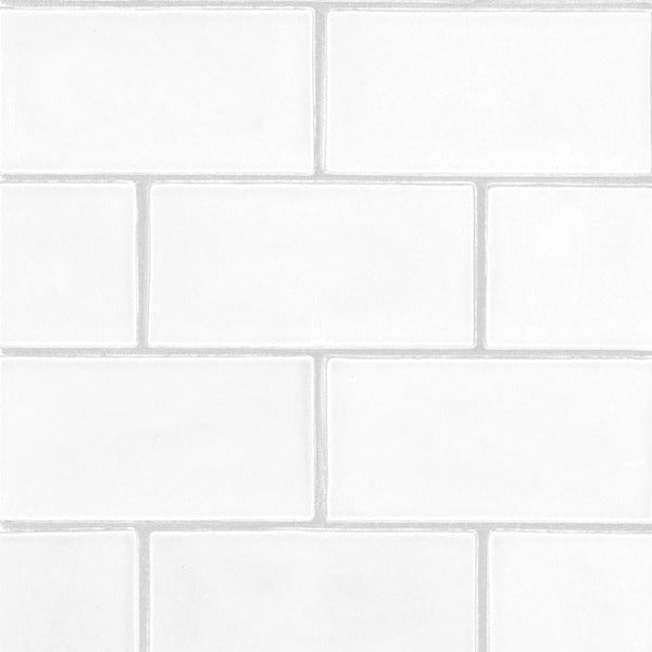 Snow White Subway Ceramic Tile 3" x 6"