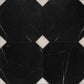 Monarch Octagon Checkerboard Tile in Snow White & Black Tumbled Marble 16" x 16"