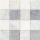 Soho Patchwork Marble Mosaic in Bianco Lasa Light & Blanco Nieve & Snow White 4" x 4"