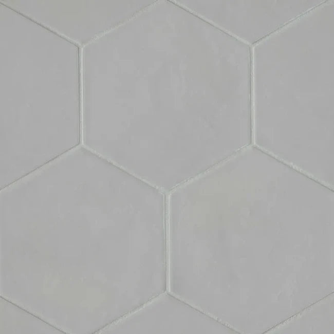 Spectrus Hexagon Matte Tile in Grey 8.5" x 10"