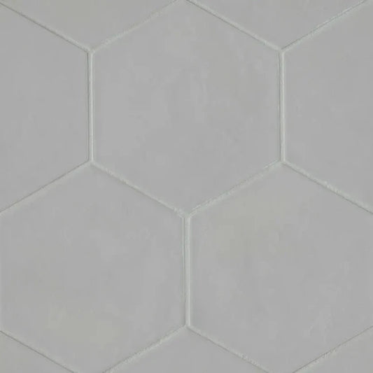 Spectrus Hexagon Matte Tile in Grey 8.5" x 10"