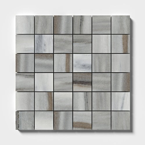 Striato Zeus Honed Marble Mosaic Tile 2" x 2"
