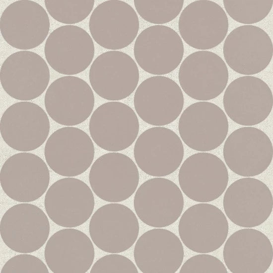 Moor 2" Penny Round Matte Porcelain Mosaic in Taupe