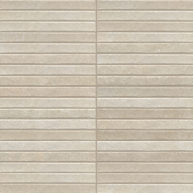 Small format porcelain tile in beige tones