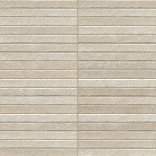 Small format porcelain tile in beige tones