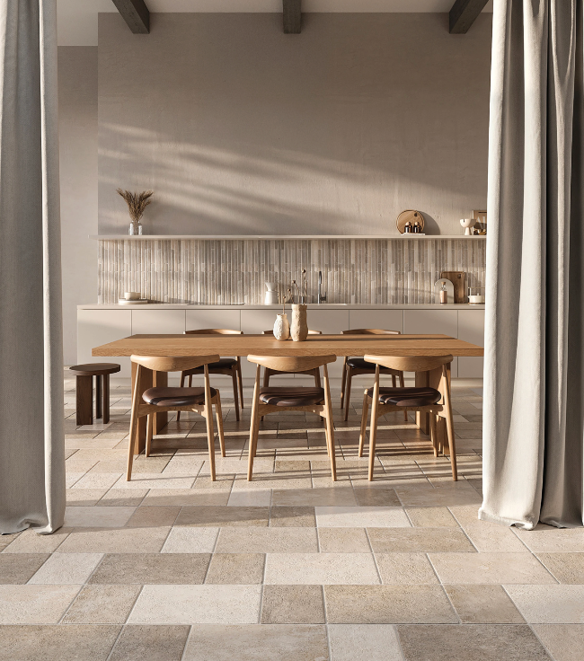 Teramo Glazed Porcelain Field Tile Matte in Sabbia 10" x 20"
