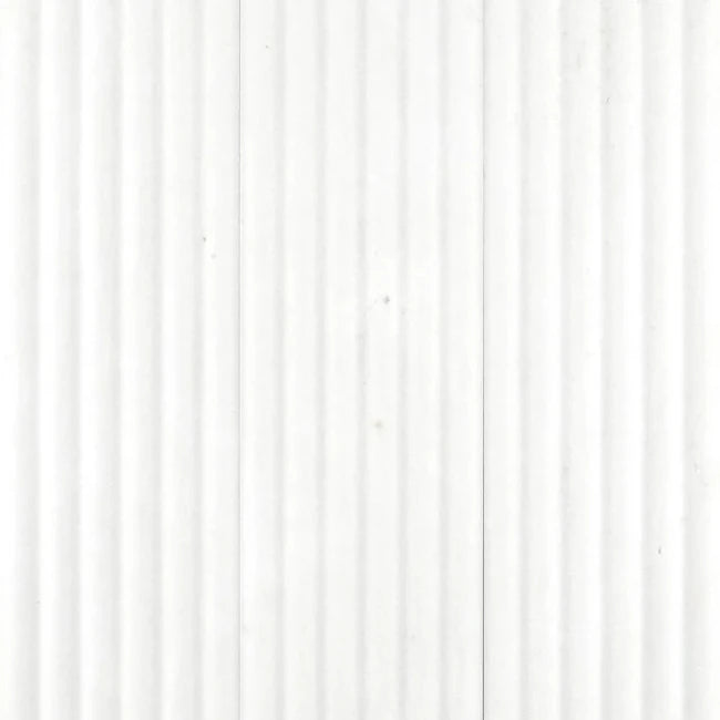 Fairbourne in Thassos Fluted Marble Tile 6" x 24"