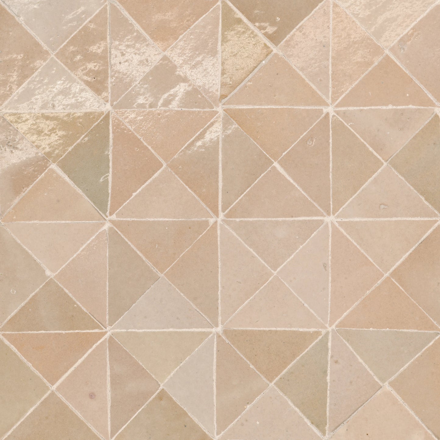 Tunis Triangle Zellige Tile Glossy in Ivory