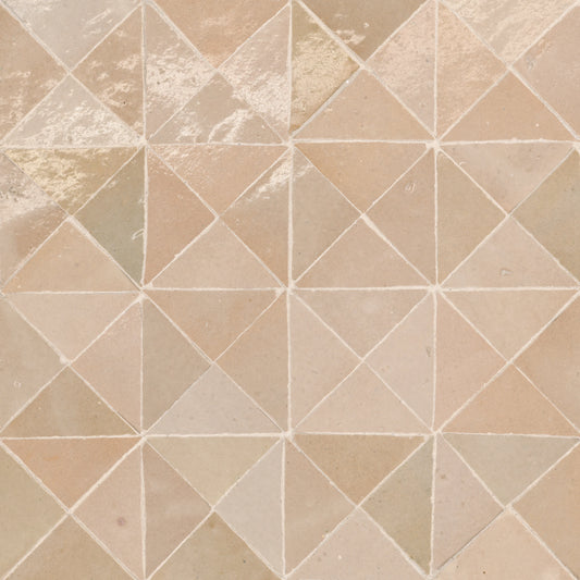 Tunis Triangle Zellige Tile Glossy in Ivory