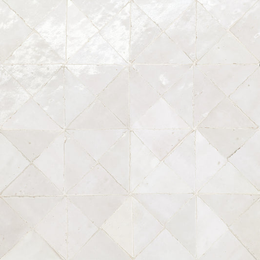 Tunis Triangle Zellige Tile Glossy in Bone