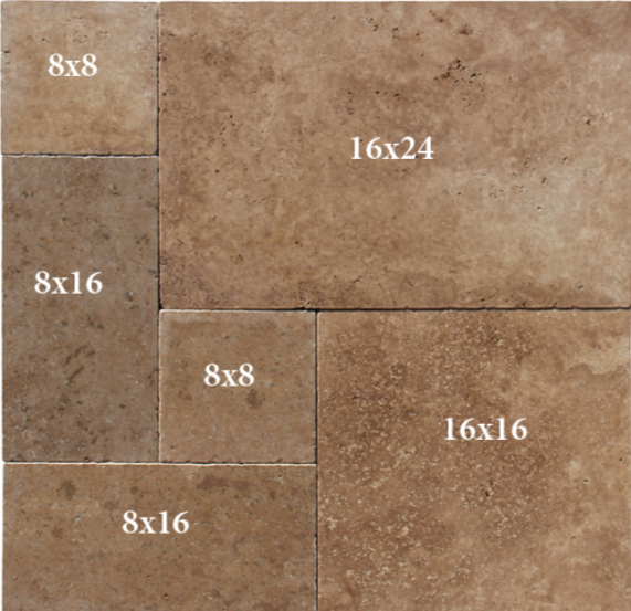 Umber French Pattern Tumbled Paver 3cm