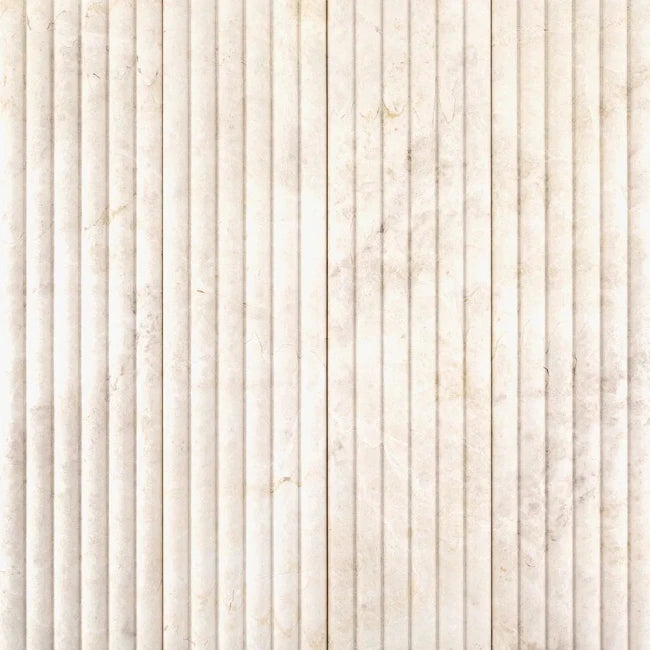 Fairbourne in Vanilla Fluted Marble Tile 6" x 24"