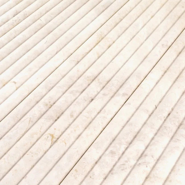Fairbourne in Vanilla Fluted Marble Tile 6" x 24"