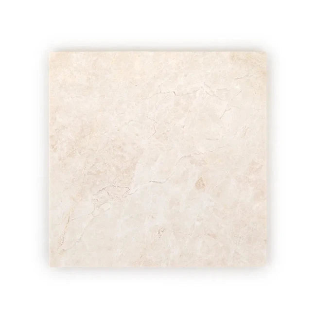 Beige textured square tile on a white background