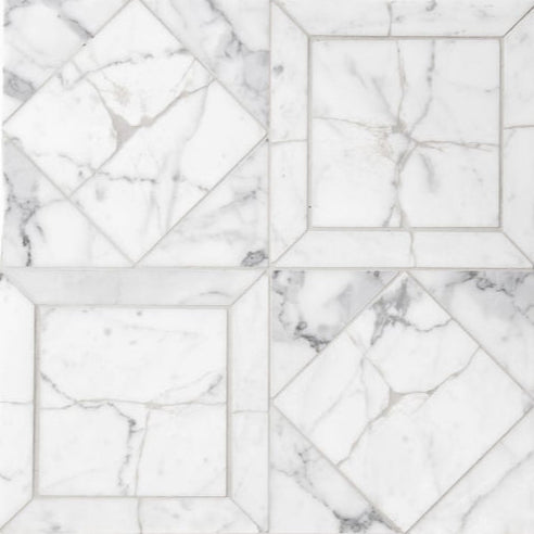 Vecchio Honed Marble Mosaic in Carrara