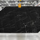 Black Quartzite slab with white veining in indoor slab yard