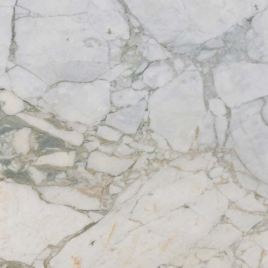Details of white marble with green and gold veining