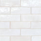 Tunis Zellige Tile Glossy in White 2" x 6"