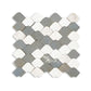 Fez Scallop Zellige Tile in White & Gris