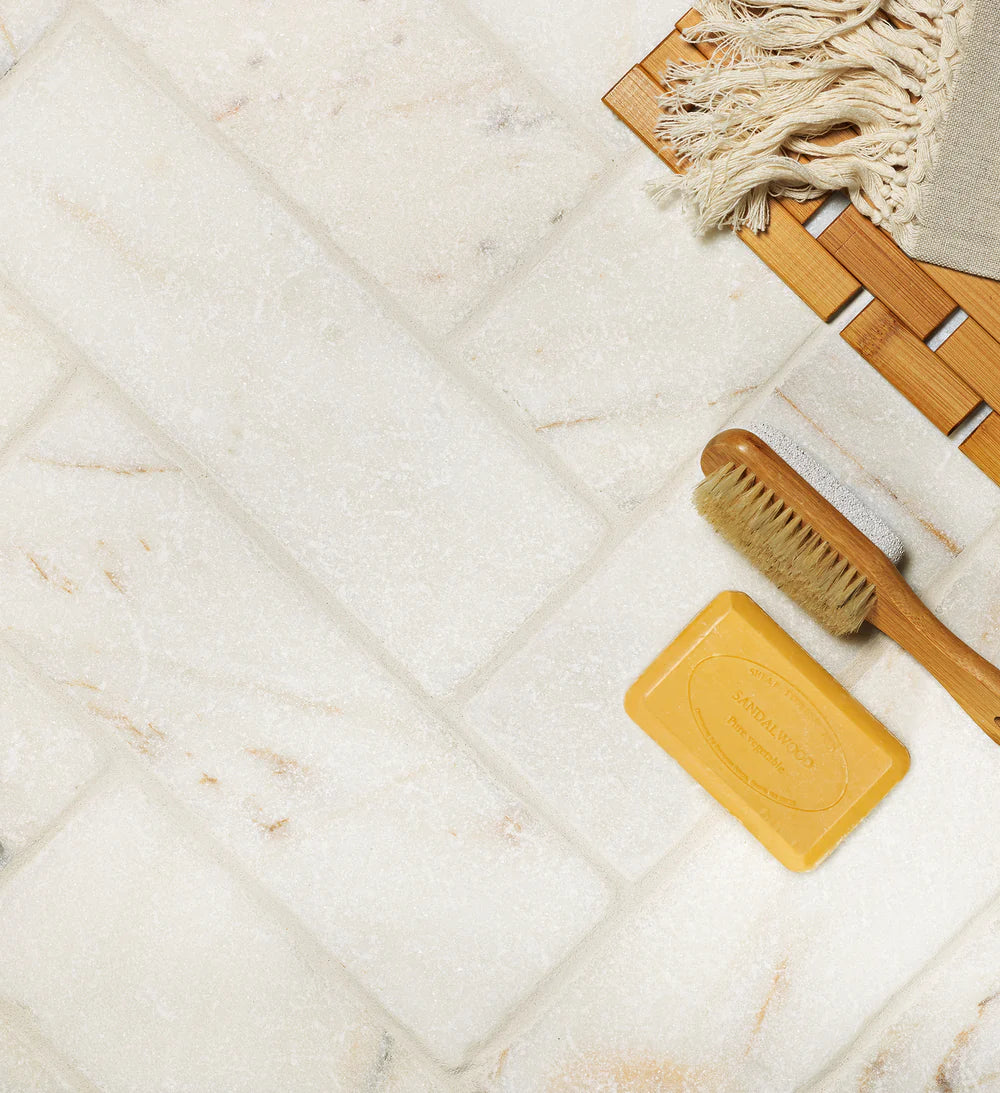 Artistic Tile Calacatta Rosa Marble Field Tile 4" x 12" Tumbled
