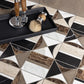 Artistic Tile Hidden Circles Moca Marble Waterjet Mosaic Honed Stone