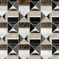 Artistic Tile Hidden Circles Moca Marble Waterjet Mosaic Honed Stone