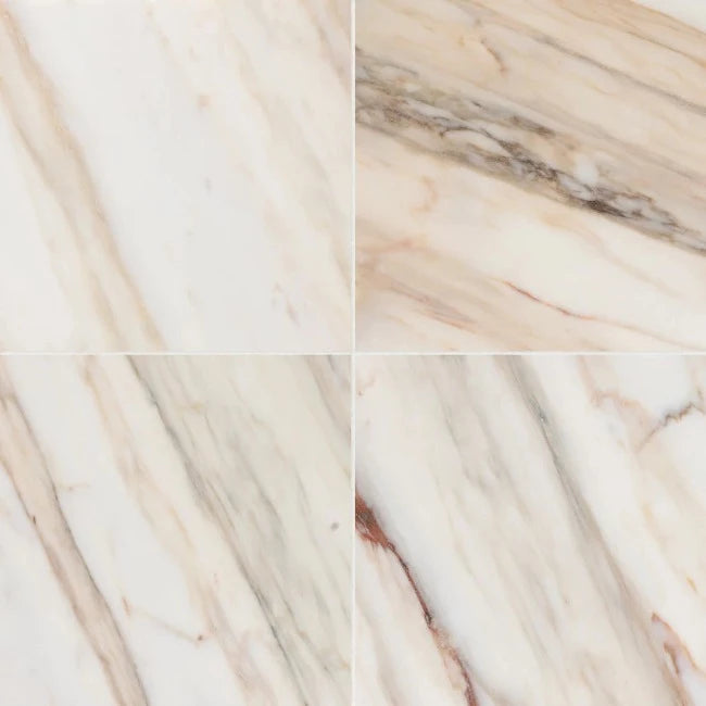 Artistic Tile Calacatta Rosa Marble Tile Polished 24" X 24" Stone