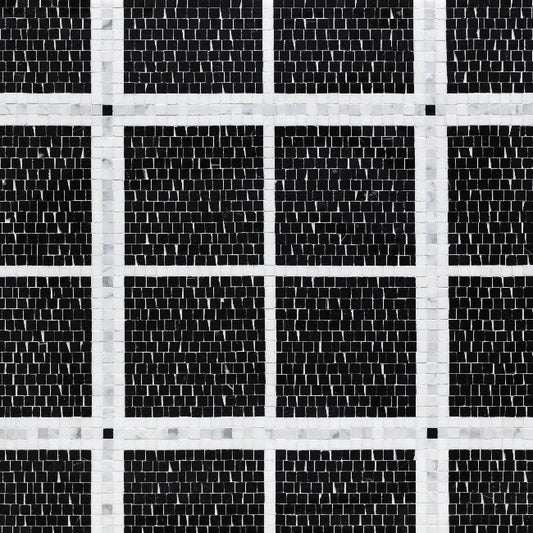 Artistic Tile Hudson Check Black Mosaic Honed Stone