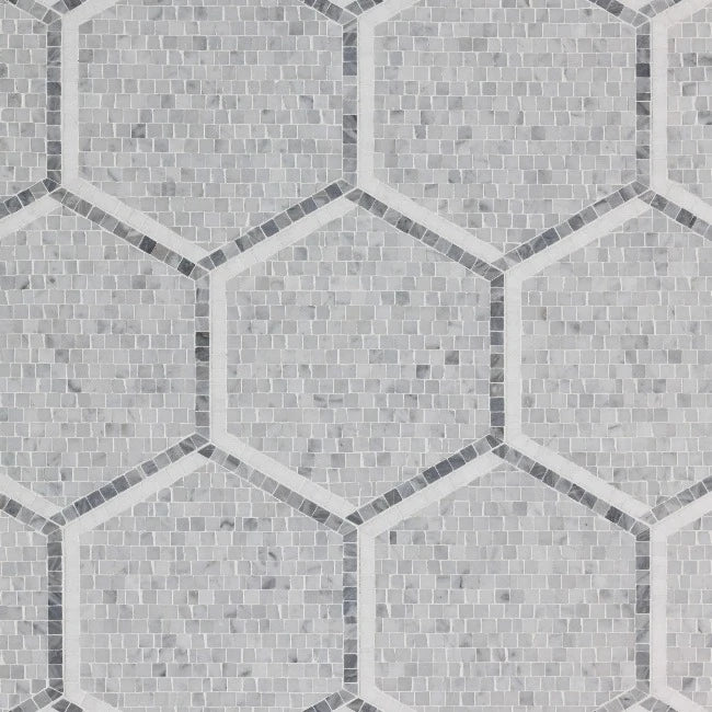 Artistic Tile Hudson Hex White Mosaic Honed Stone