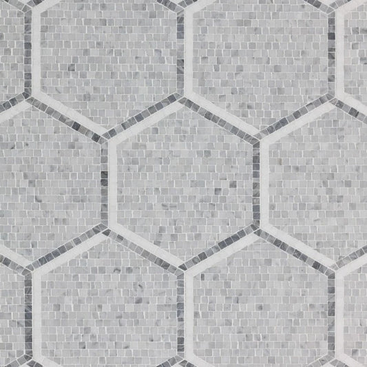 Artistic Tile Hudson Hex White Mosaic Honed Stone