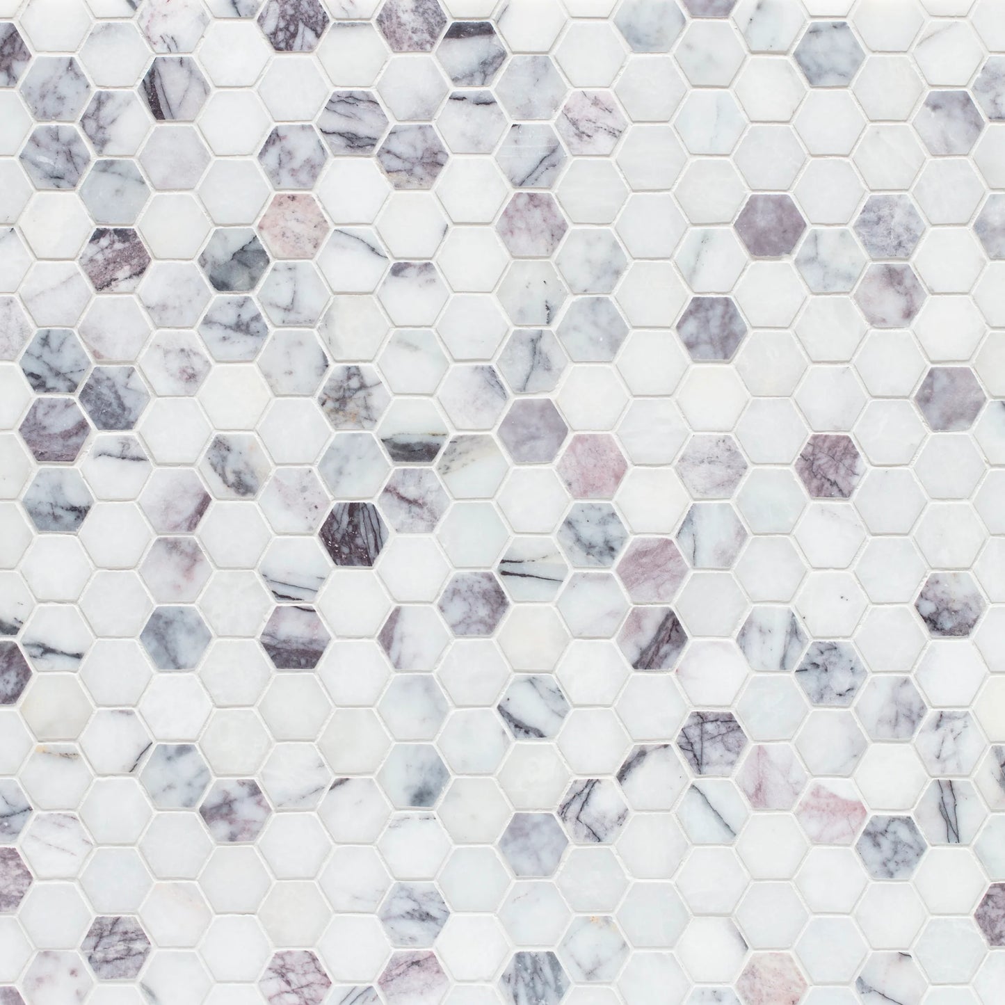 Artistic Tile Hexagon Lilac Marble Mosaic Honed