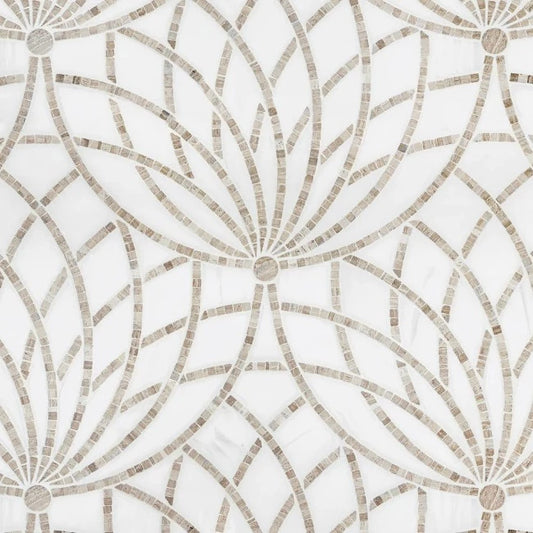 Artistic Tile Luxor Bianco Dolomiti Mosaic Polished Stone