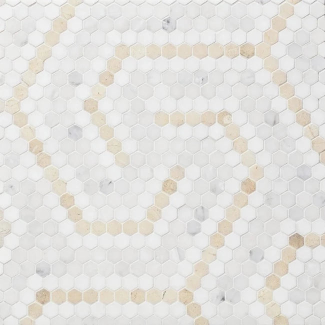 Artistic Tile Riverside Drive Swirl Cream Mosaic