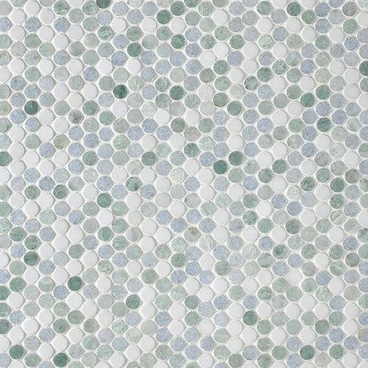 Artistic Tile Studs Blue Marble Blend Mosaic Polished Stone Studs
